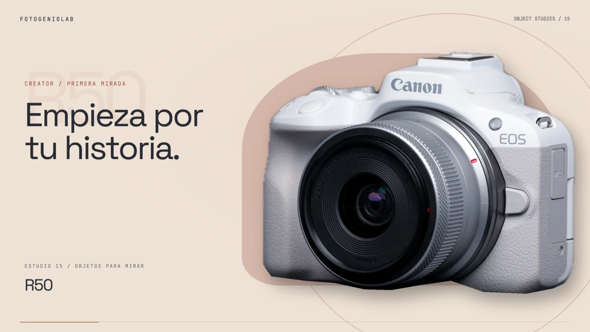 Composición editorial FotogenioLab de Canon EOS R50