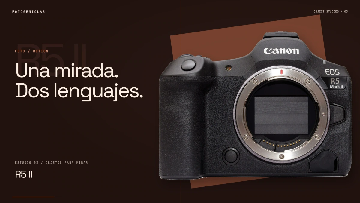 Composición editorial FotogenioLab de Canon EOS R5 Mark II