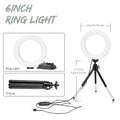 Luz LED compacta de 6 pulgadas para foto y video