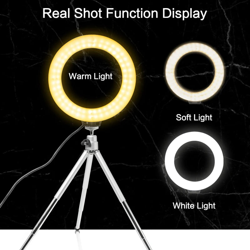 Luz LED compacta de 6 pulgadas para foto y video