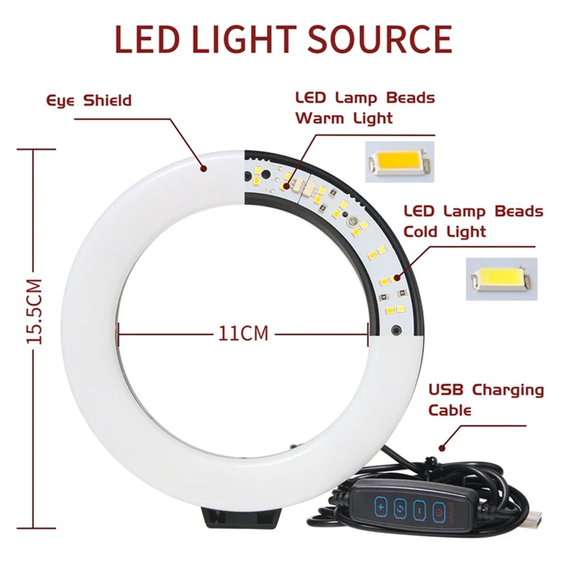 Luz LED compacta de 6 pulgadas para foto y video