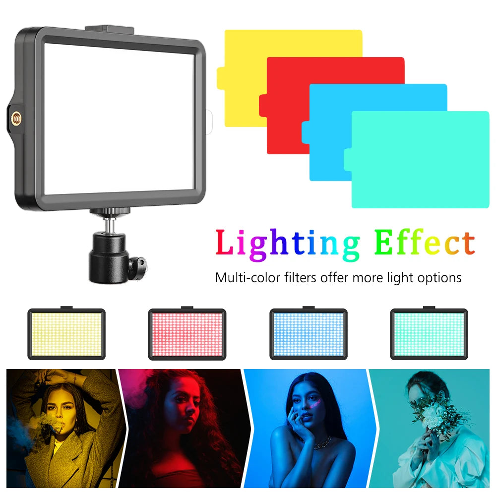 Luz LED compacta de 6 pulgadas para foto y video