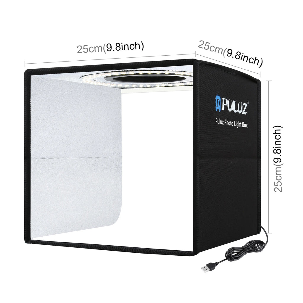 Mini estudio fotográfico PULUZ con luz LED, de 25 a 80 cm