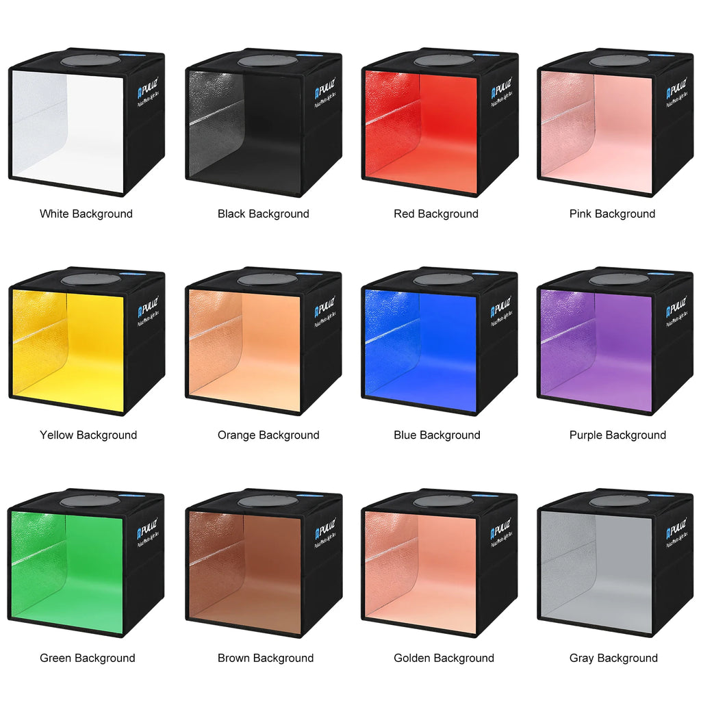 Mini estudio fotográfico PULUZ con luz LED, de 25 a 80 cm