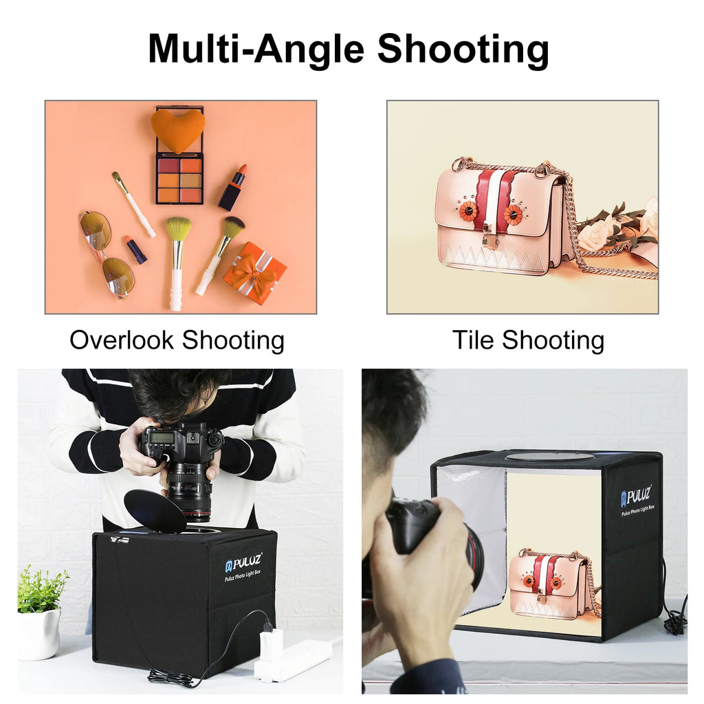 Mini estudio fotográfico PULUZ con luz LED, de 25 a 80 cm