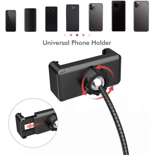 Aro de luz LED con tripié y soporte para celular, 16 a 33 cm