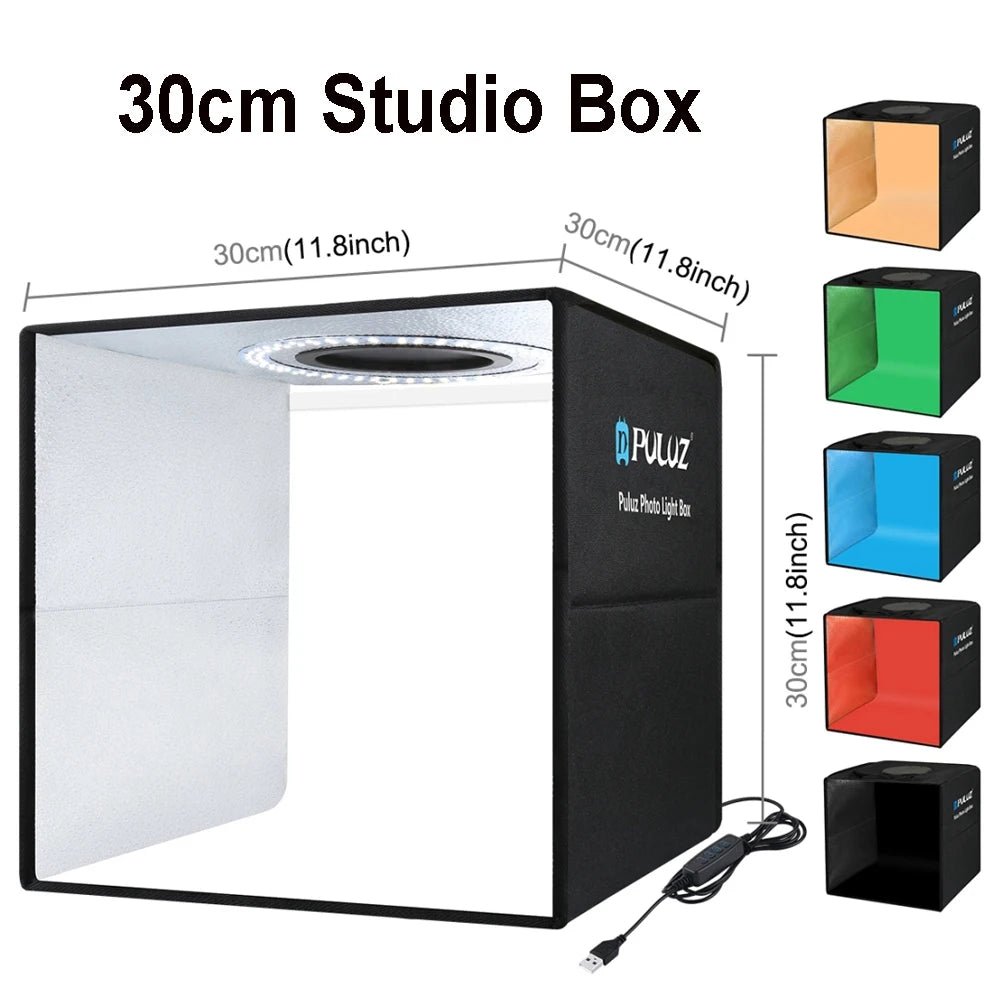 Mini estudio fotográfico PULUZ con luz LED, de 25 a 80 cm