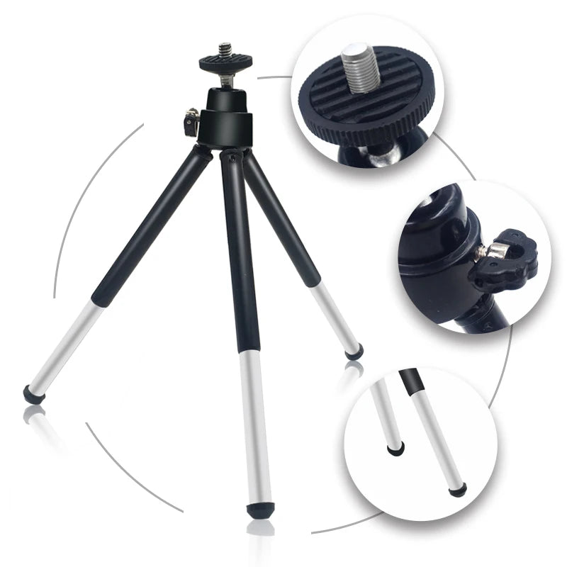 Aro de luz LED con tripié y soporte para celular, 16 a 33 cm