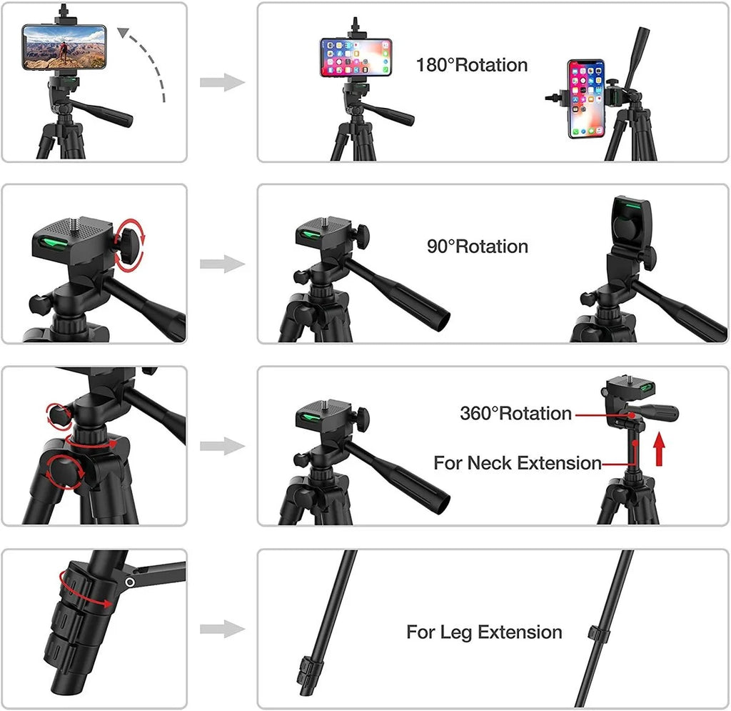 Tripié de piso 102 cm para celular con control Bluetooth