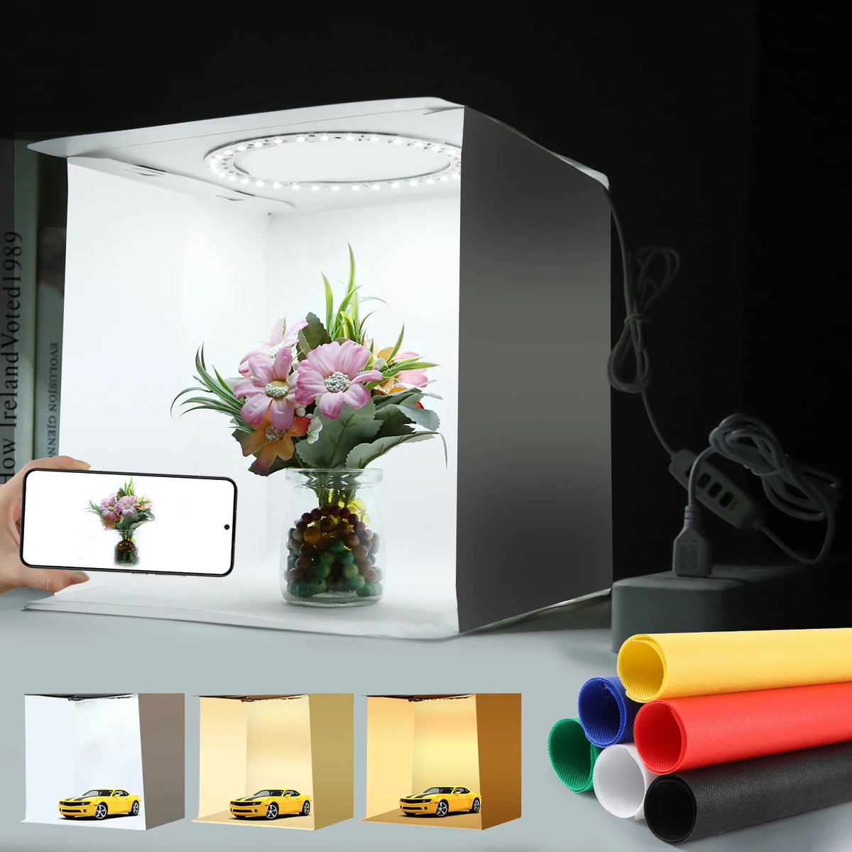 Miniestudio LED plegable de 23 cm — vista del producto 1