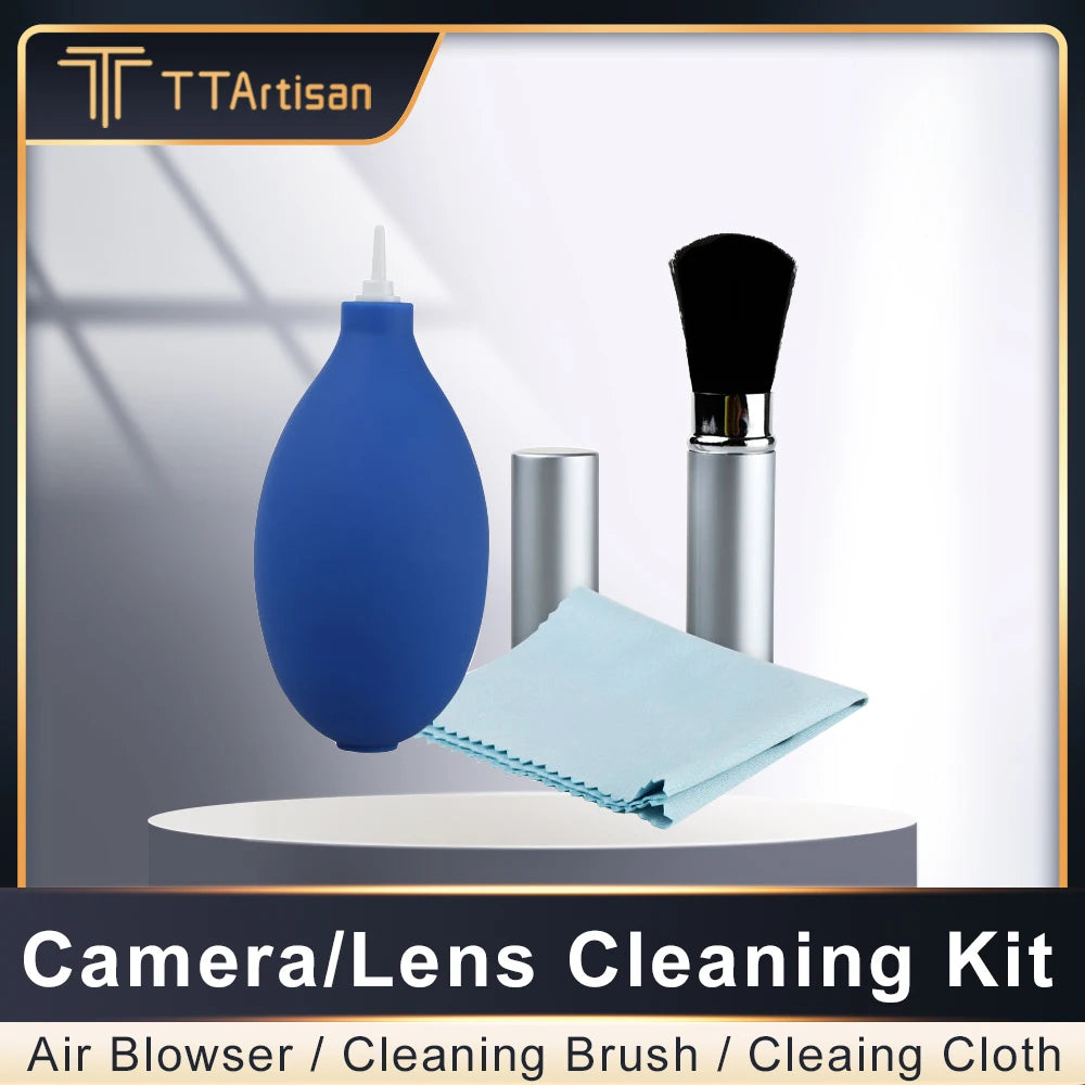 Kit de limpieza para cámara y lente: soplador, pluma y paño