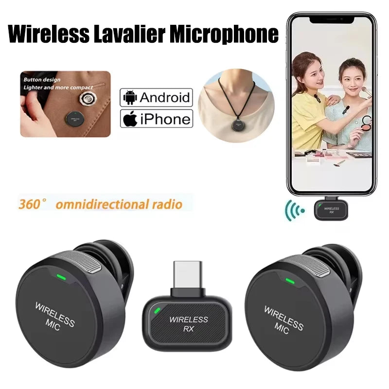 Micrófono inalámbrico de solapa para celular