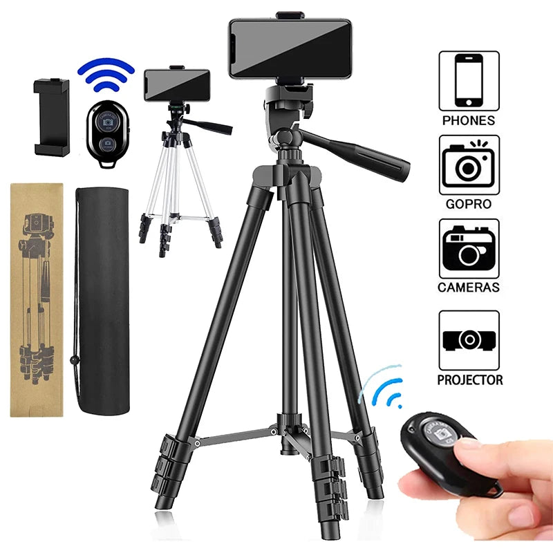 Tripié de piso 102 cm para celular con control Bluetooth