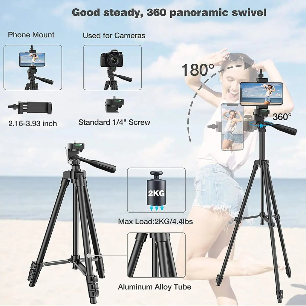 Tripié de piso 102 cm para celular con control Bluetooth