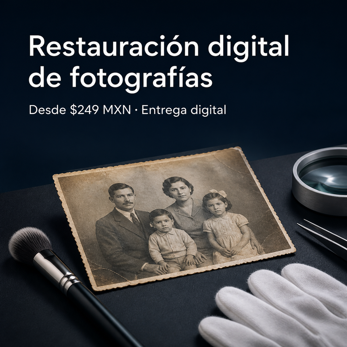 Restauración digital de fotografías desde $249 MXN con entrega digital